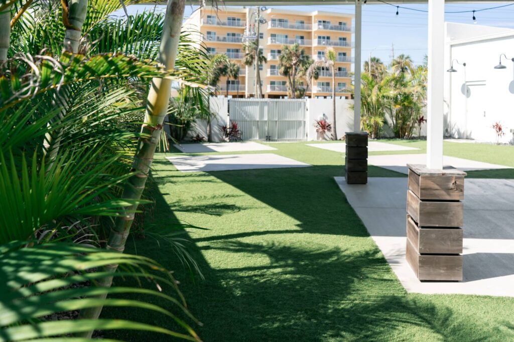 The West Events outdoor courtyard