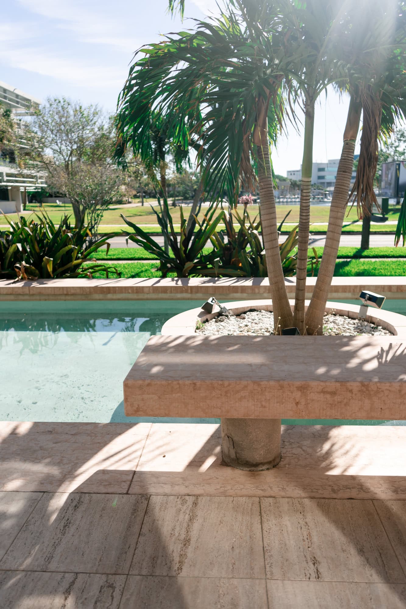 The beachside courtyard with pool at Poynter Institute