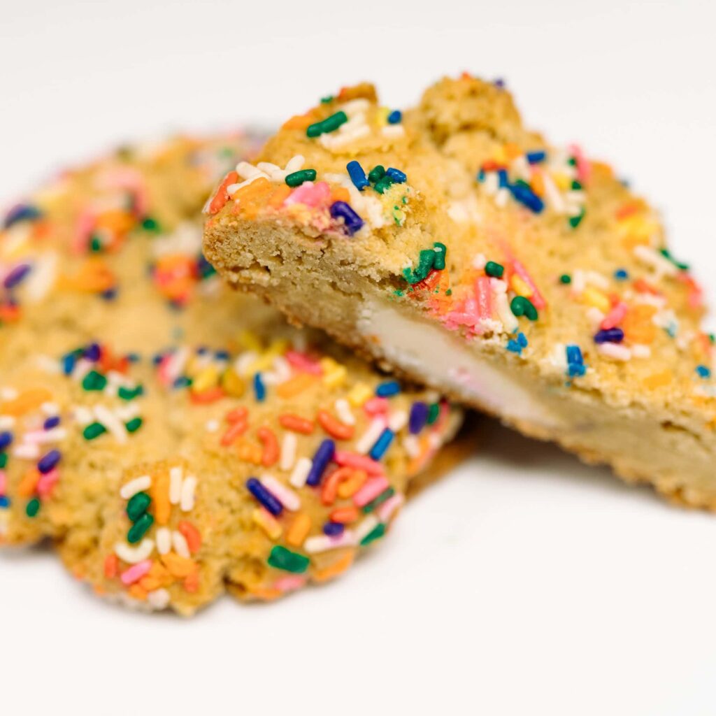 My favorite giant stuffed cookie - sugar with sprinkles and frosting