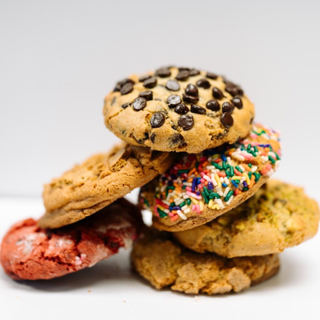Giant stuffed cookies made by CaraMel's Bakery
