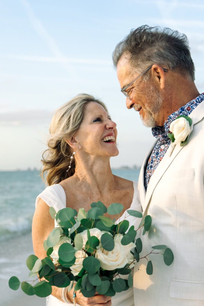 Joy radiates from the couple after they say their vows and are officially married