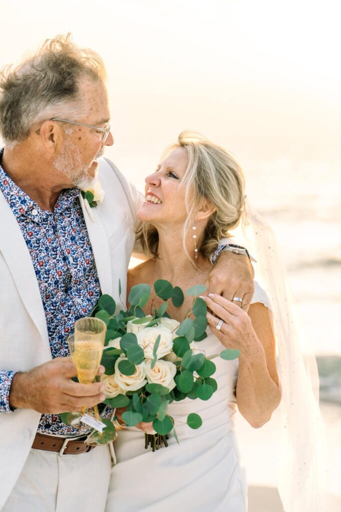 Newlywed bliss as the bride and groom spend a quiet moment together
